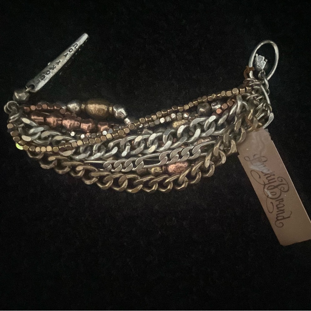 NWT LUCKY BRANDS Multi Mixed Metal Tons of Strands Bracelet